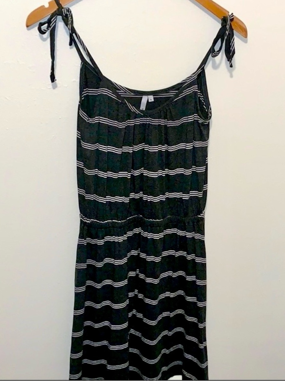 Michael Stars Y2K Tie Strap Tank Mini Sundress Striped Gray White Size S